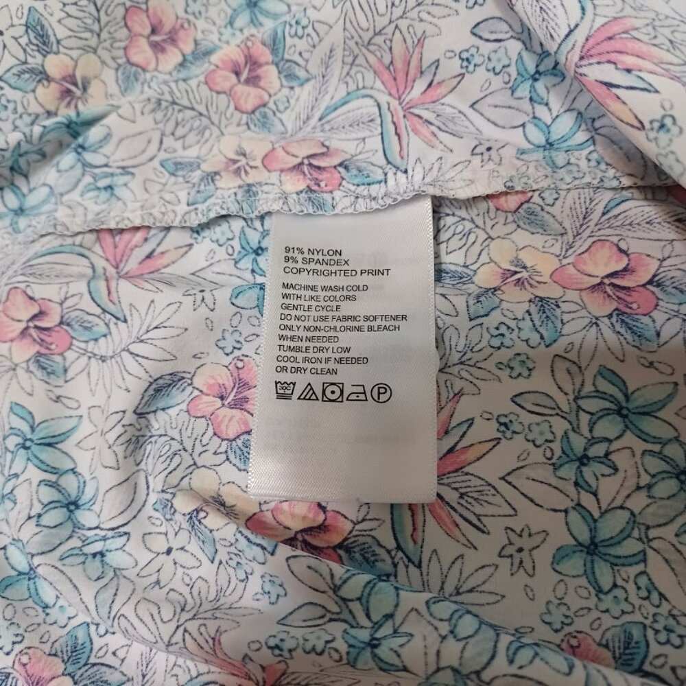 Tommy Bahama Shirt Mens XXXL Blue White Long Sleeve Floral Vented The Siesta Key - Picture 9 of 10